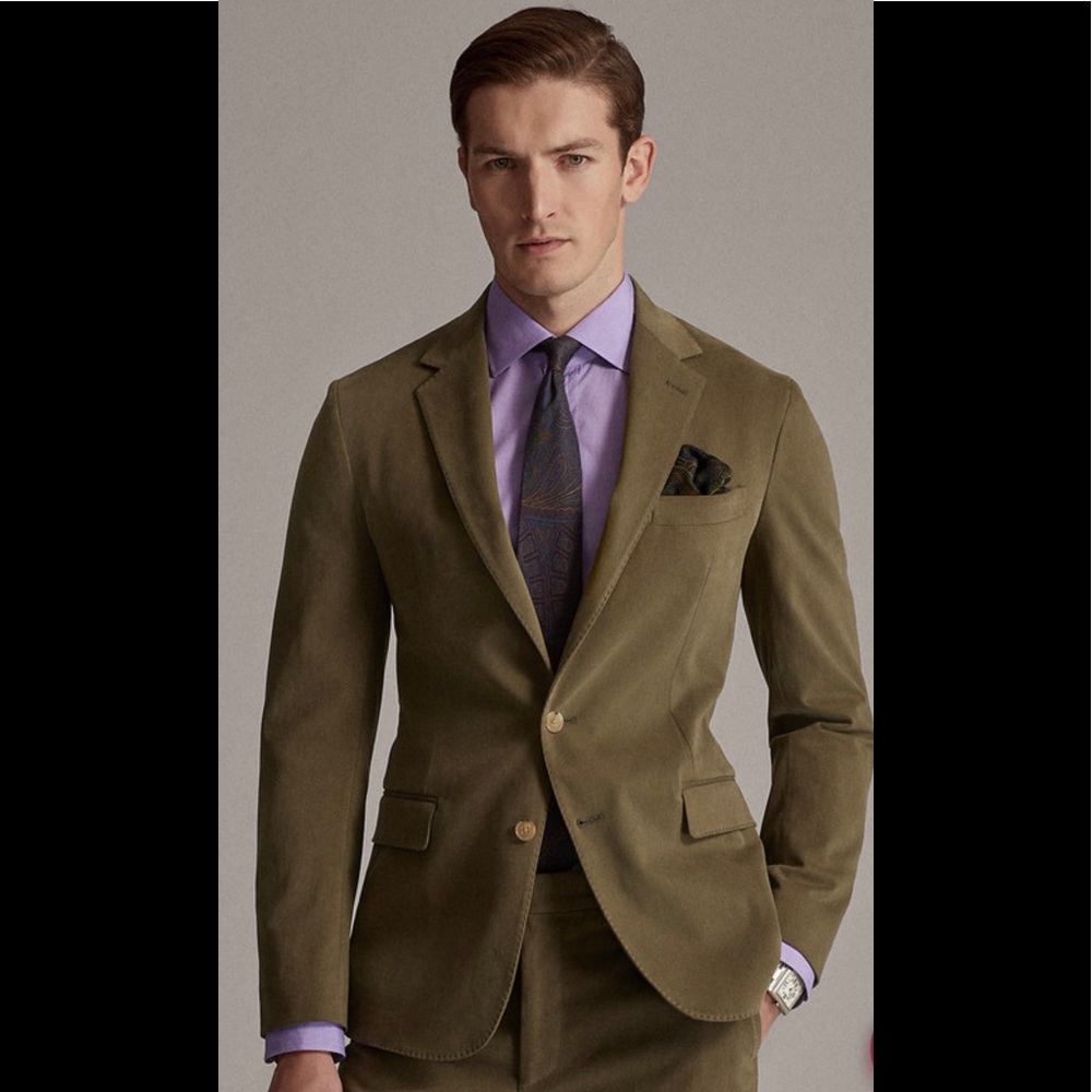Ralph Lauren Purple Label Olive Green Hadley Blazer NWT Italy